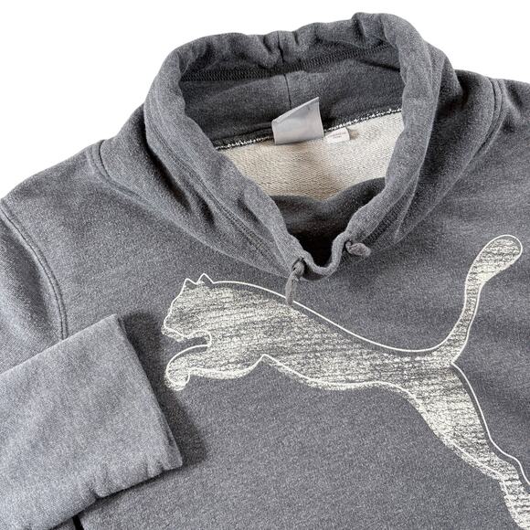 Puma Grey Women's Sweatshirt with Pockets and Large Puma on the front. Sz L - Picture 1 of 6